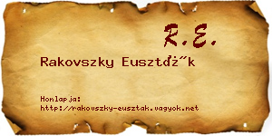 Rakovszky Euszták névjegykártya
